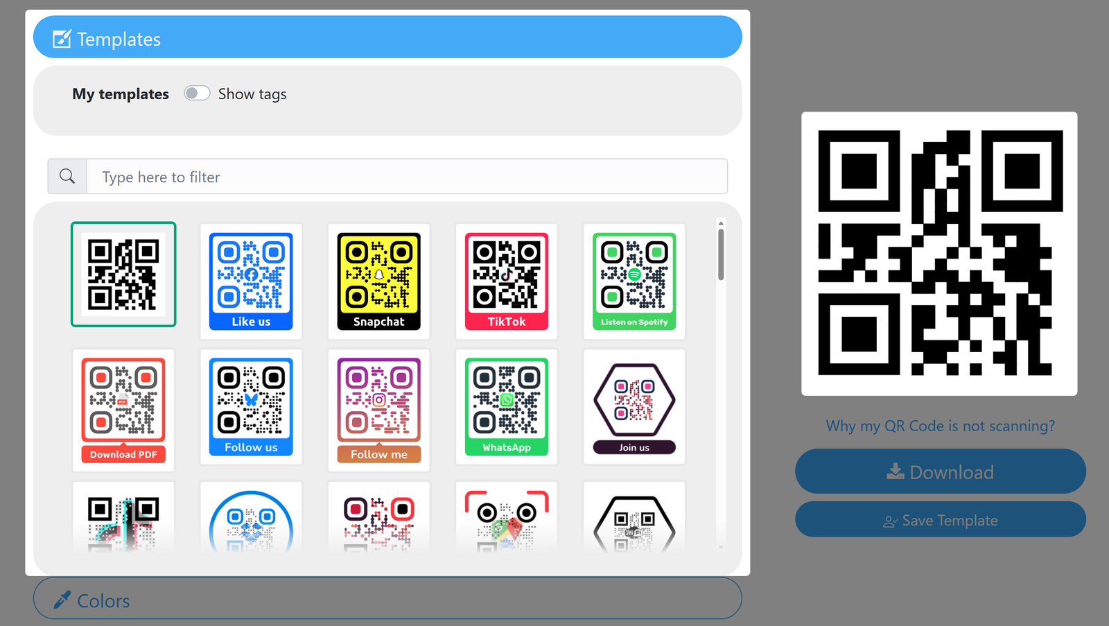 Screenshot of Design Templates 