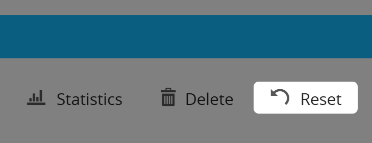Screenshot of button "Reset" on Import Page 