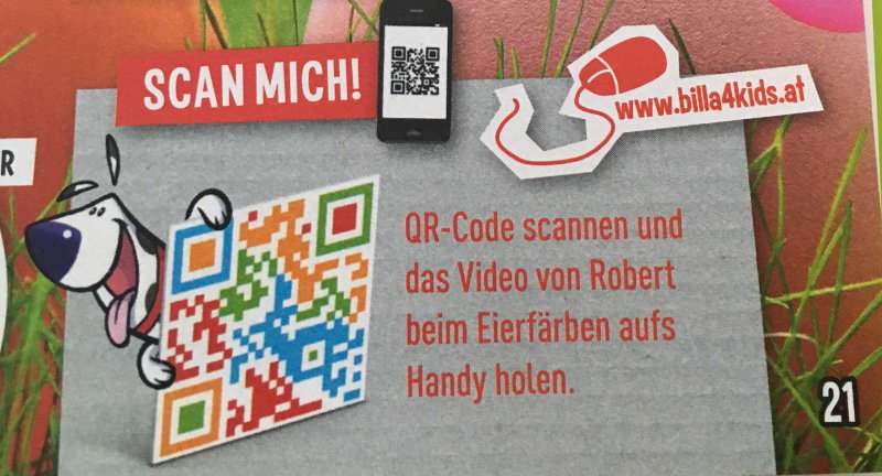 3d Effekt auf einem bunten QR Code