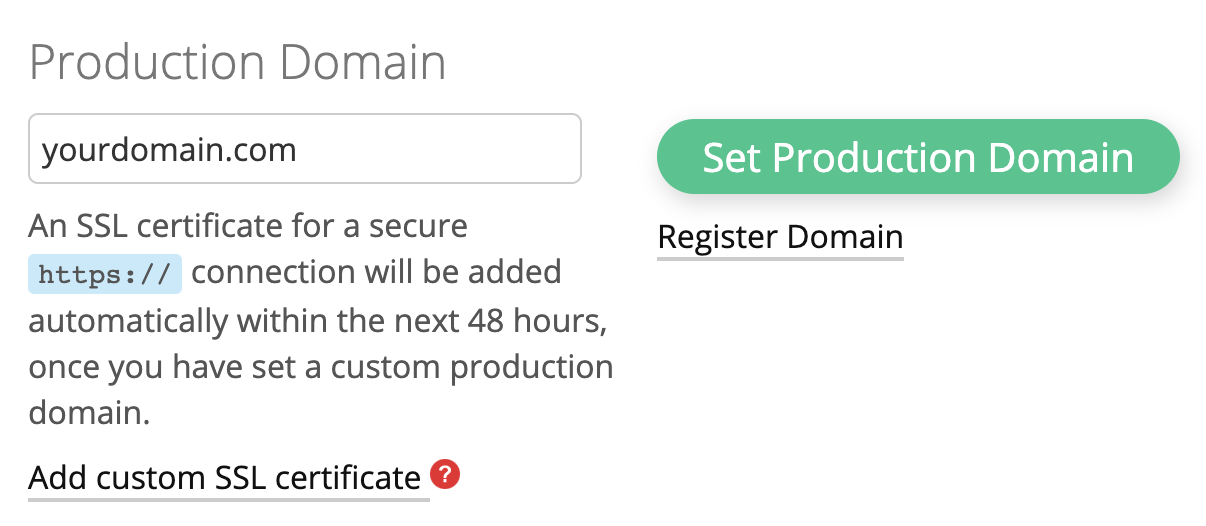 Custom SSL Certificate Link