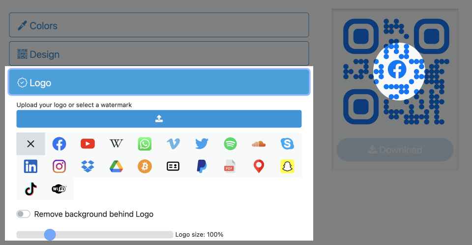 Logo upload and logo embedding 