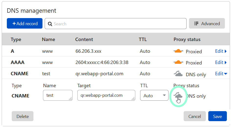 DNS Management on Cloudflare