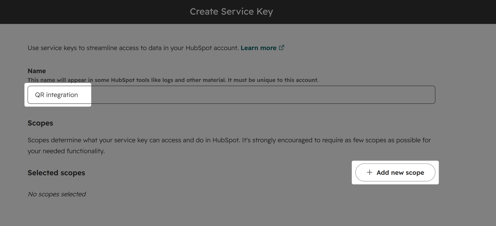 Screenshot: Highlighted input field "Name" and "Basic info" tab
