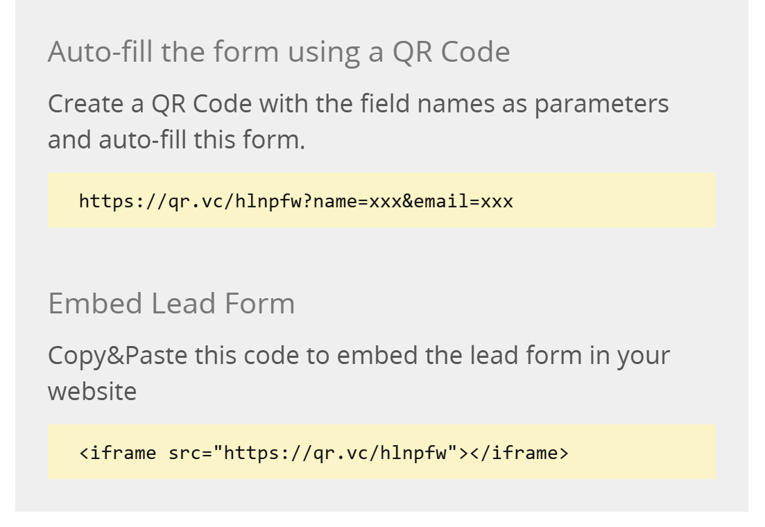 Autofill and Embed Lead Form
