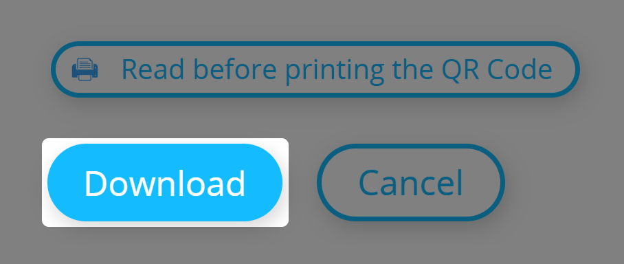 Screenshot "Download" button on page "Download QR Codes" 