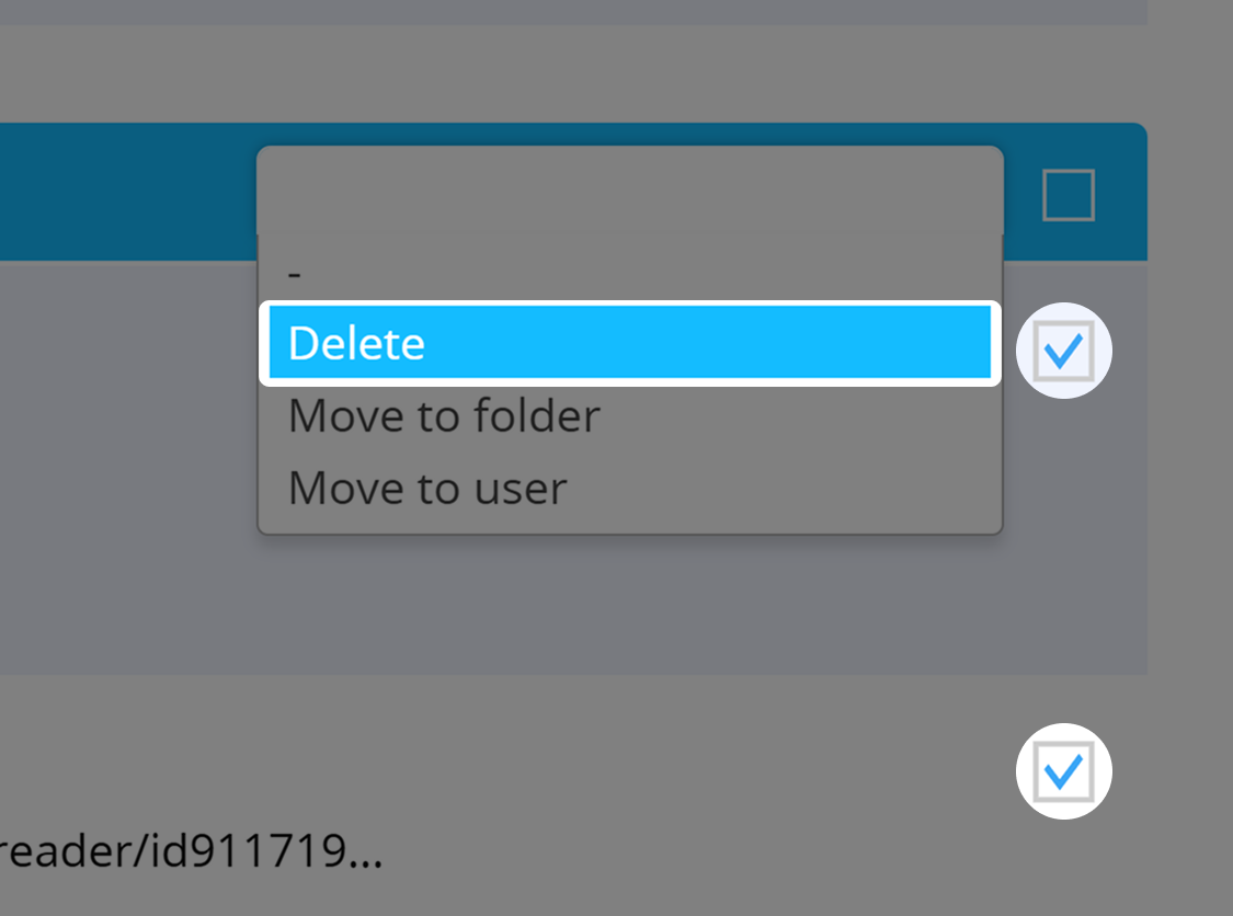 Captura de pantalla del desplegable "Acciones del Código QR" en la vista general del Código QR 