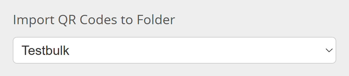 Captura de pantalla del desplegable "Elegir Carpeta" en el Generador Masivo de Códigos QR 