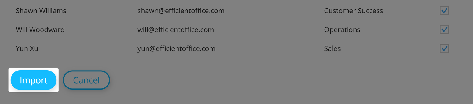 Botón Importar: ¡Aprieta el botón!