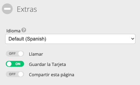 Activa Guardar la tarjeta para descargar los datos de contacto en tu libreta de direcciones