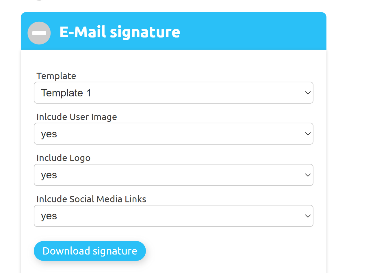 Screenshot of E-Mail signature pane 