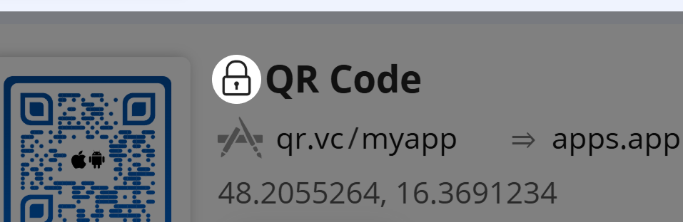 Captura de pantalla del icono "Bloquear" en la vista general del Código QR 
