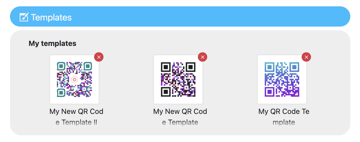 QR Code My Templates