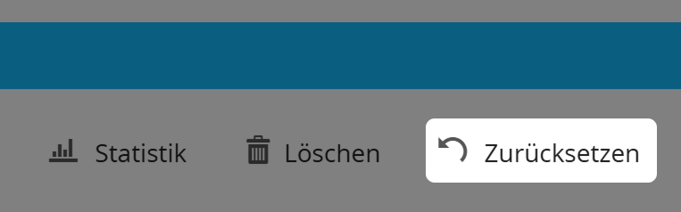 Screenshot der Schaltfläche "Zurücksetzen" auf der Importseite 