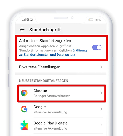 GPS Aktivierung am iPhone