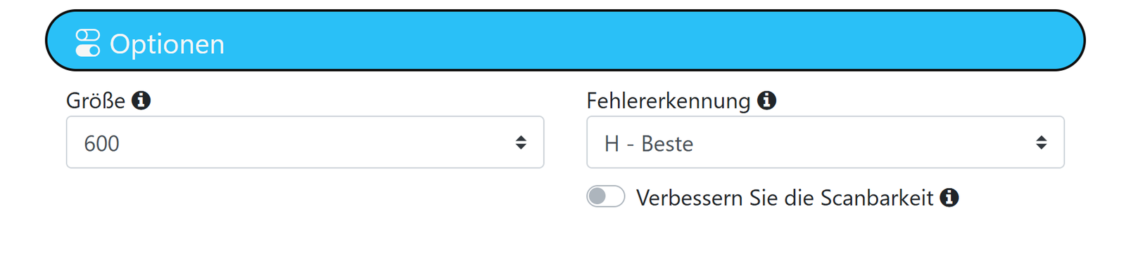 Screenshot des Optionsfensters des Design-Tools 