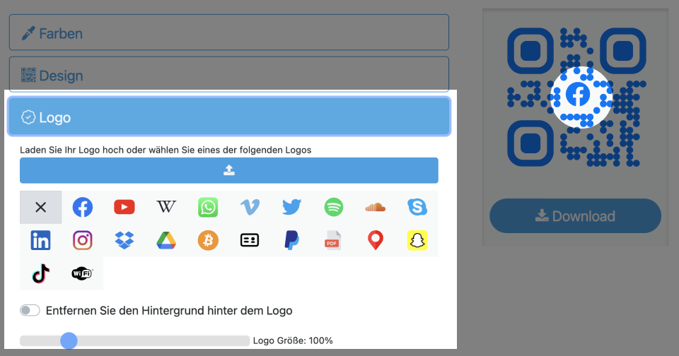 Logo-Upload und Logo-Einbettung 