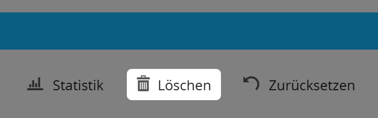 Screenshot der Schaltfläche "Löschen" auf der Importseite 