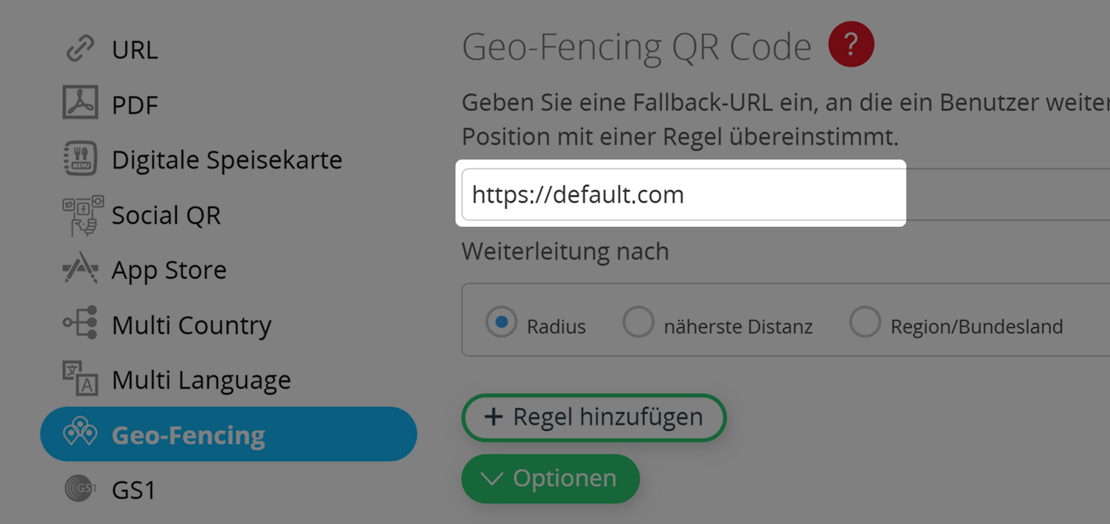 Geo-Fencing QR Code Standard URL