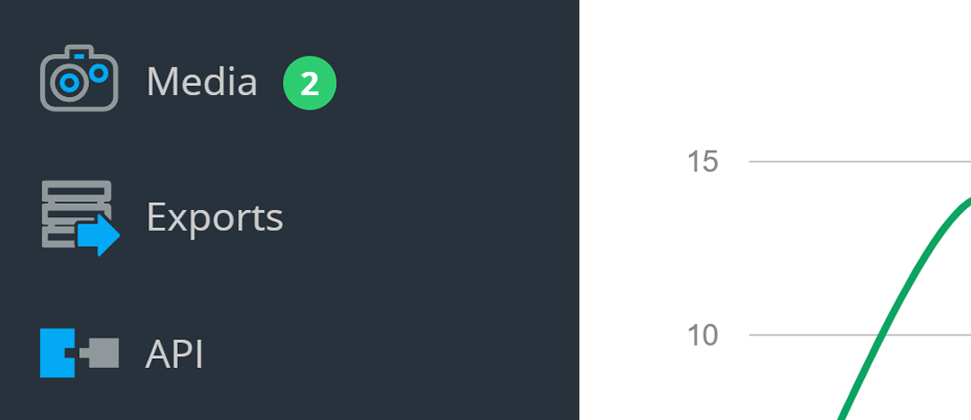 Screenshot des Hauptnavigationsmenüs mit versteckter Schaltfläche "Importieren" 