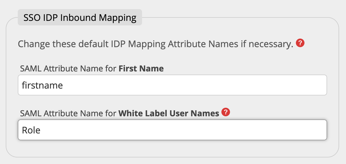 Attributname für White-Label-Benutzernamen